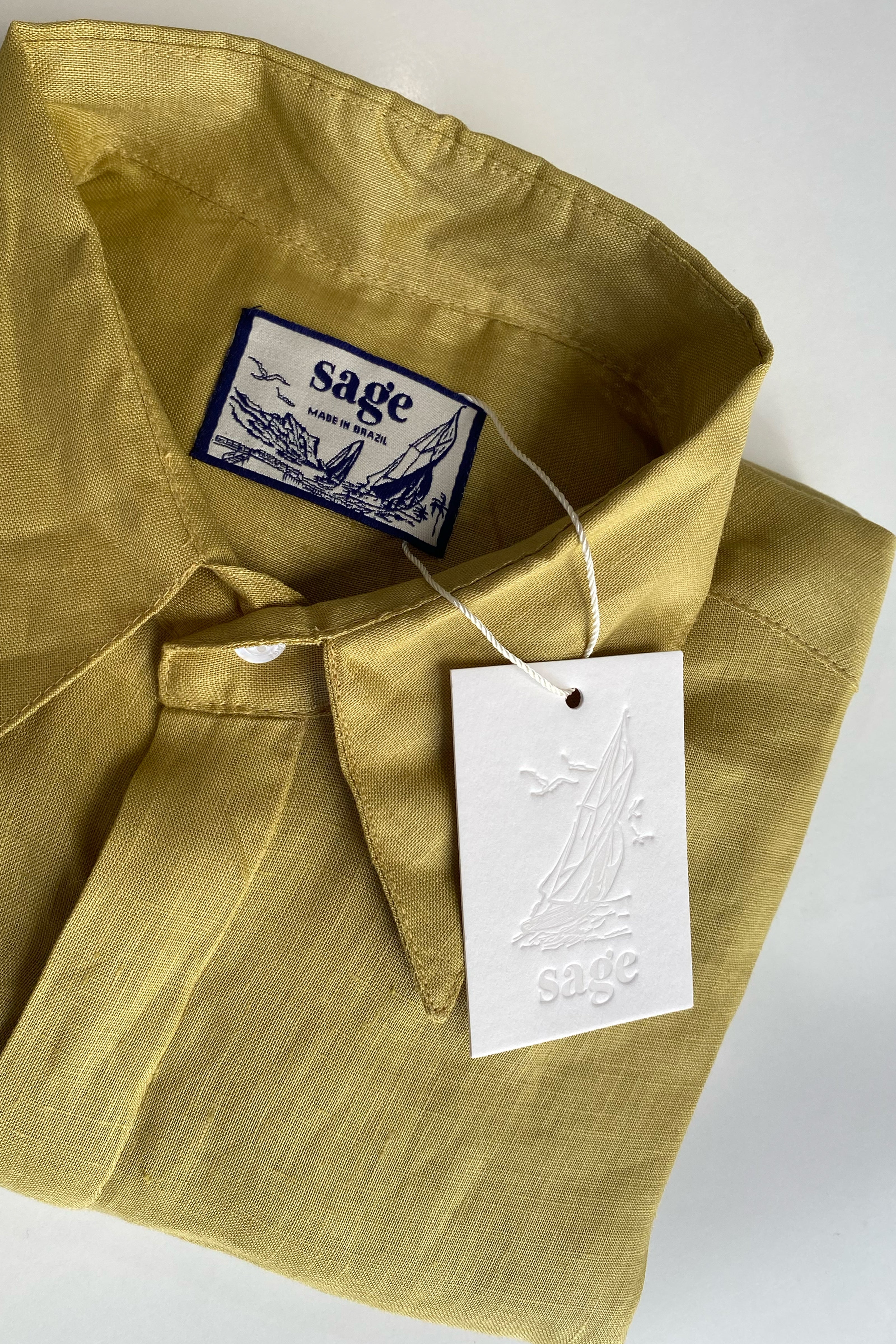 Thomaz Shirt — 100% Linen, Pistachio