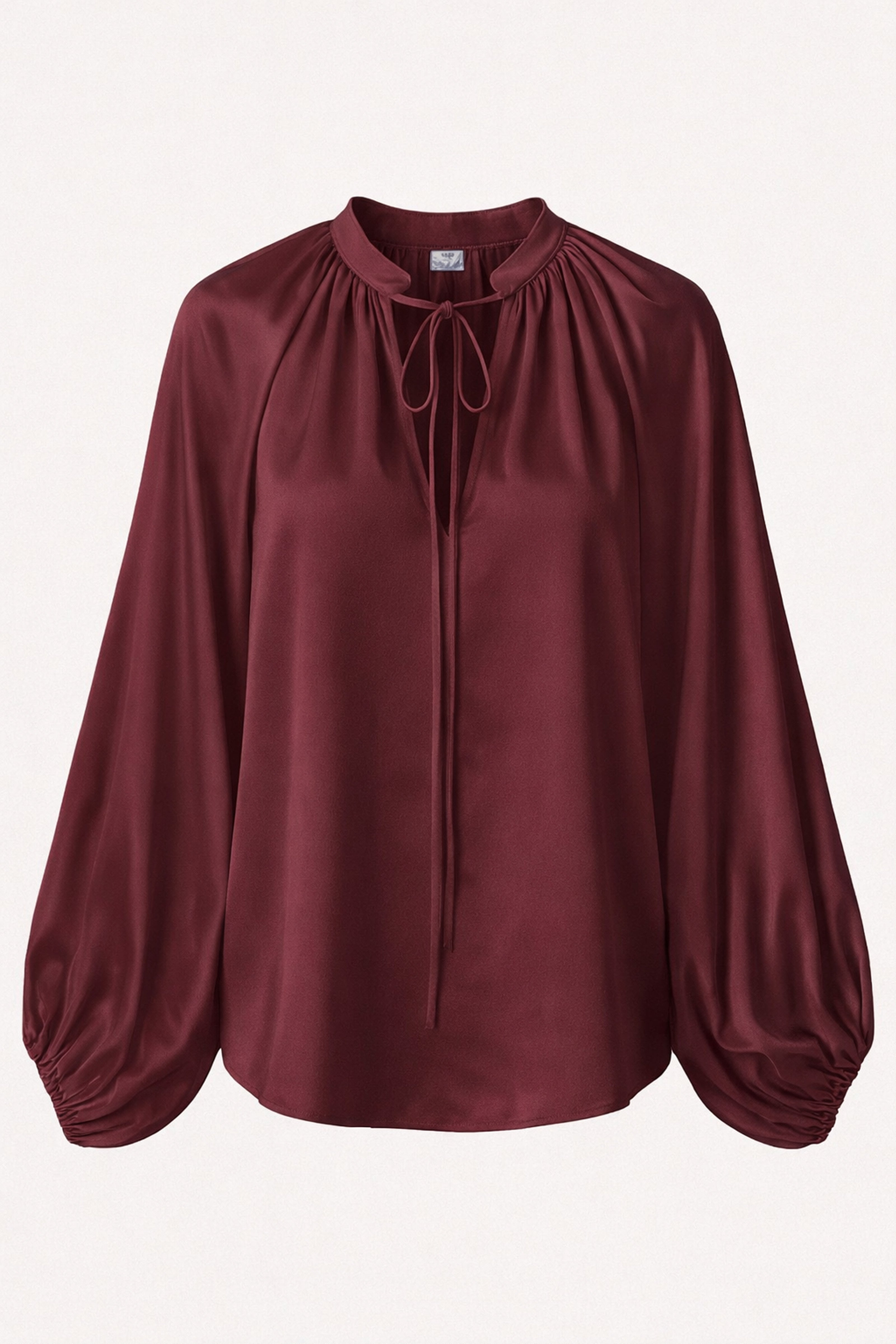 Fluid Satin Viscose Blouse — Burgundy