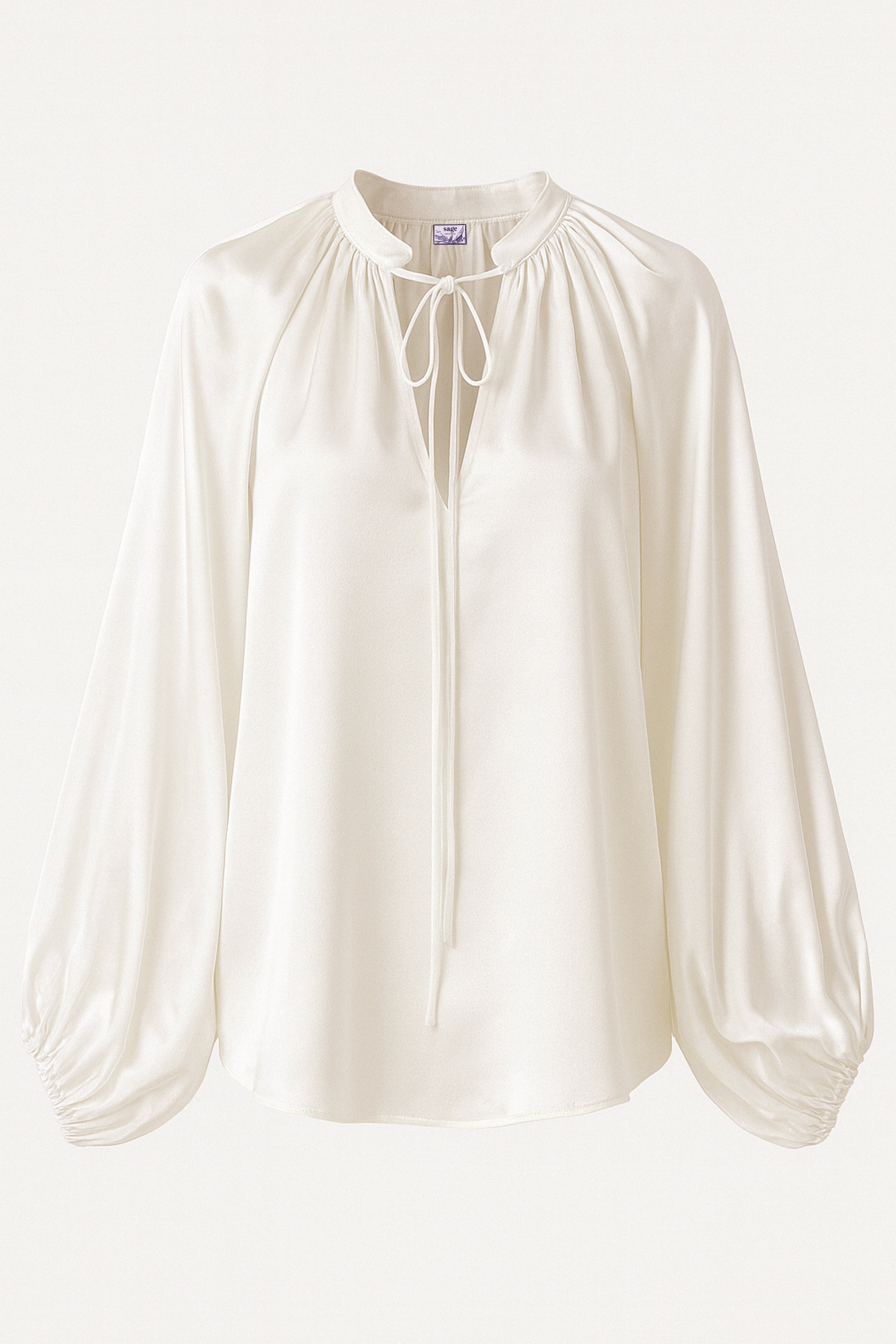 Fluid Satin Viscose Blouse — White