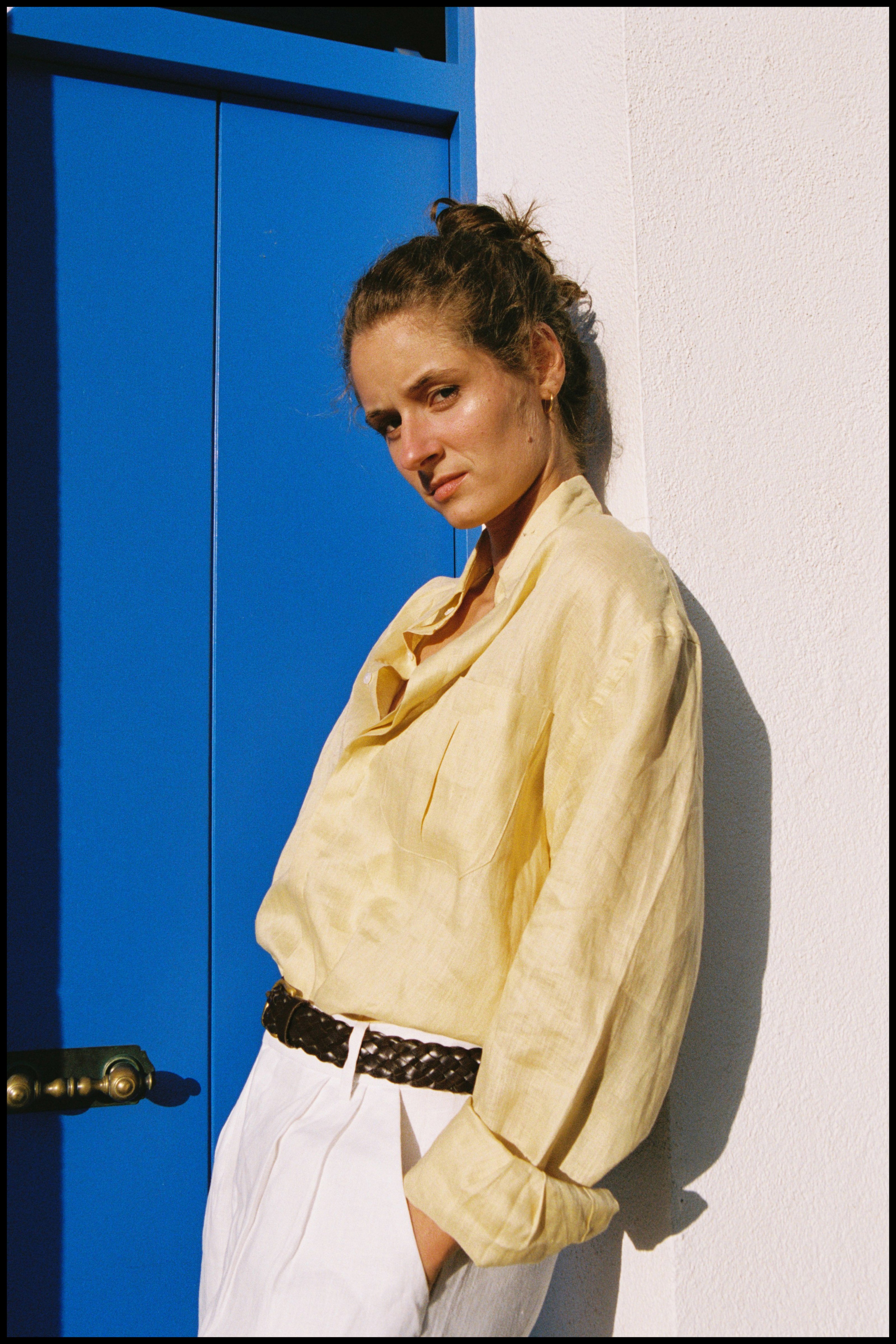 Thomaz Oversized Shirt — 100% Linen, Yellow