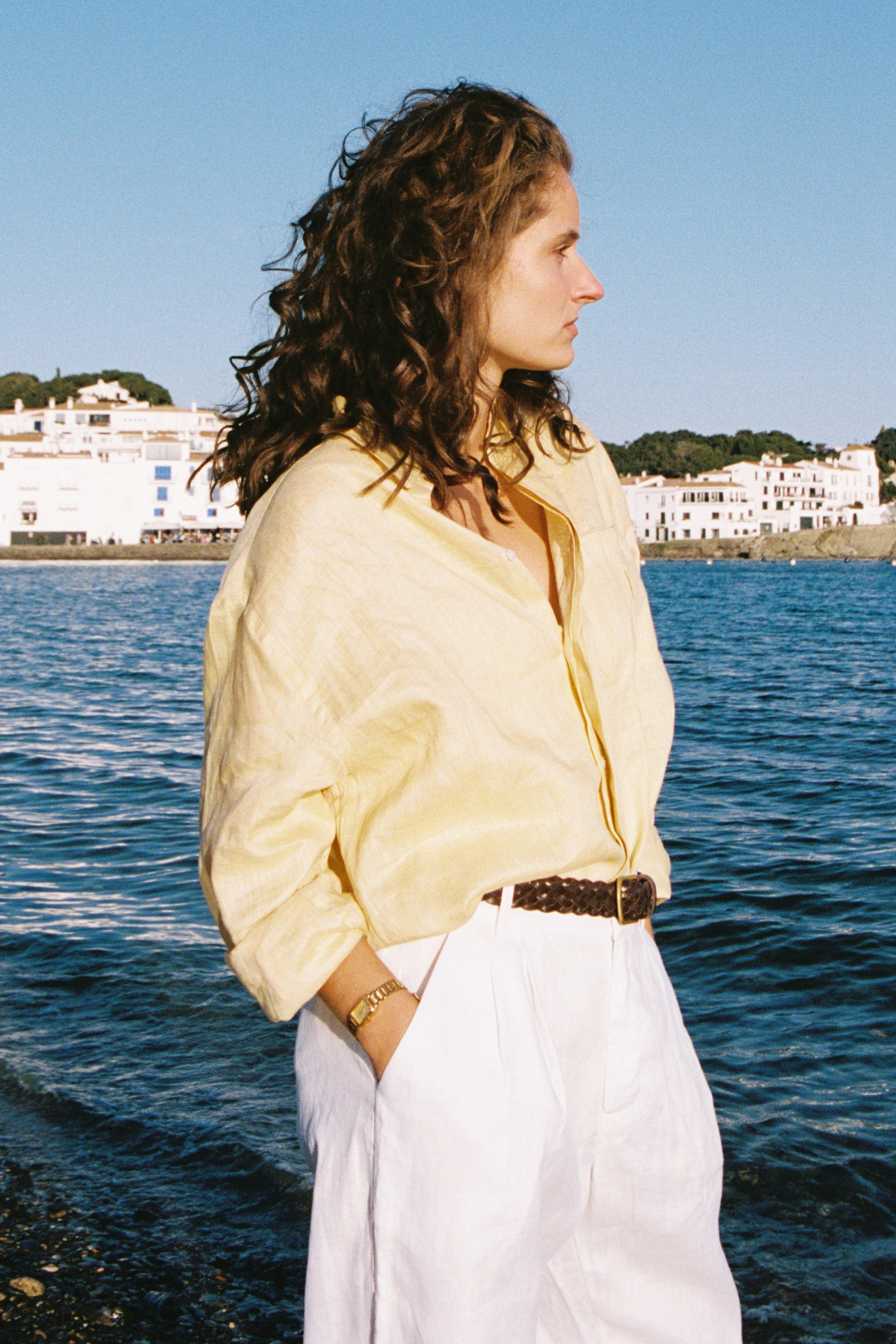 Thomaz Oversized Shirt — 100% Linen, Yellow