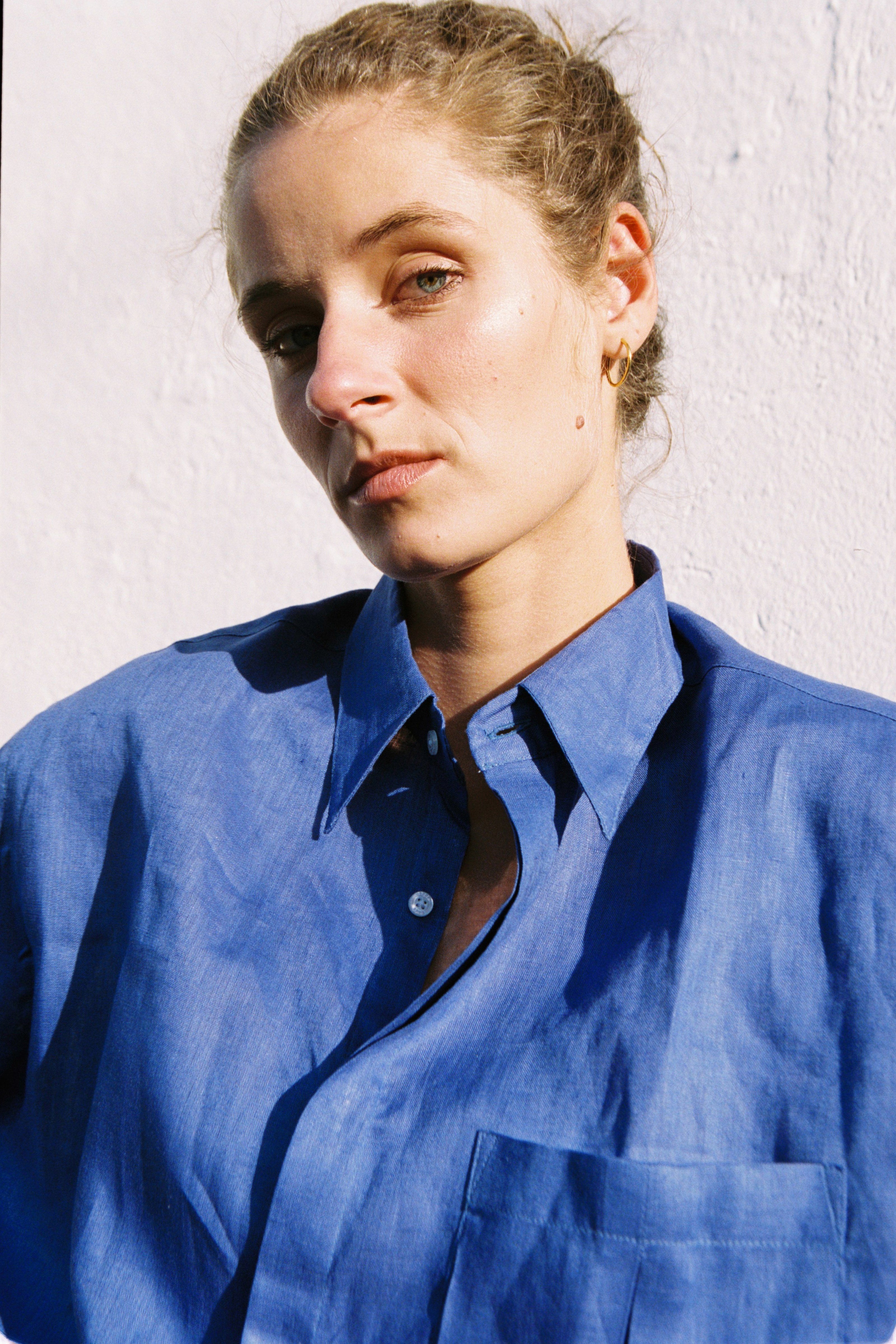 Thomaz Oversized Shirt — 100% Linen, Royal Blue