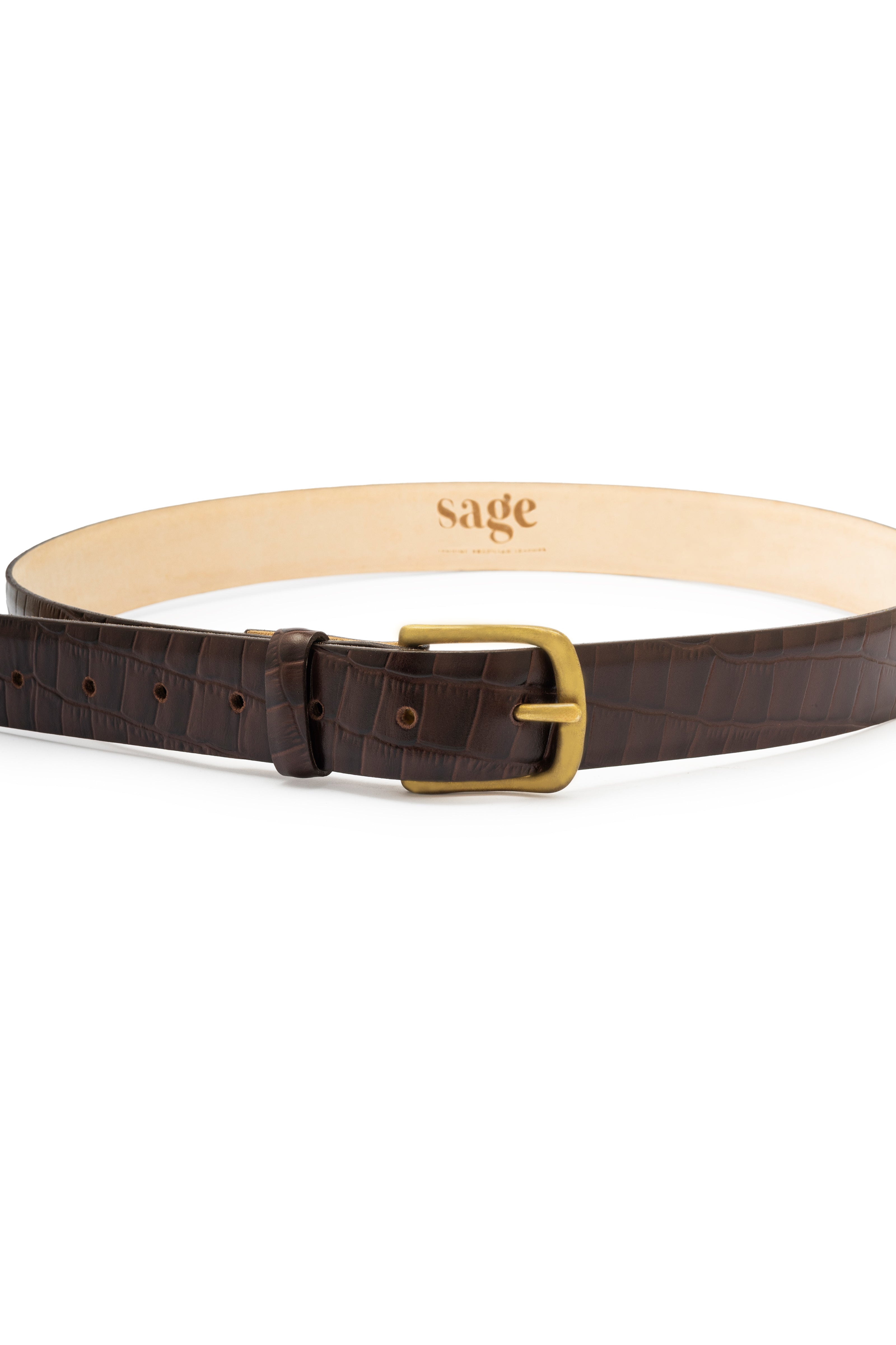 Unisex Belt — 100% Croc-Textured Leather