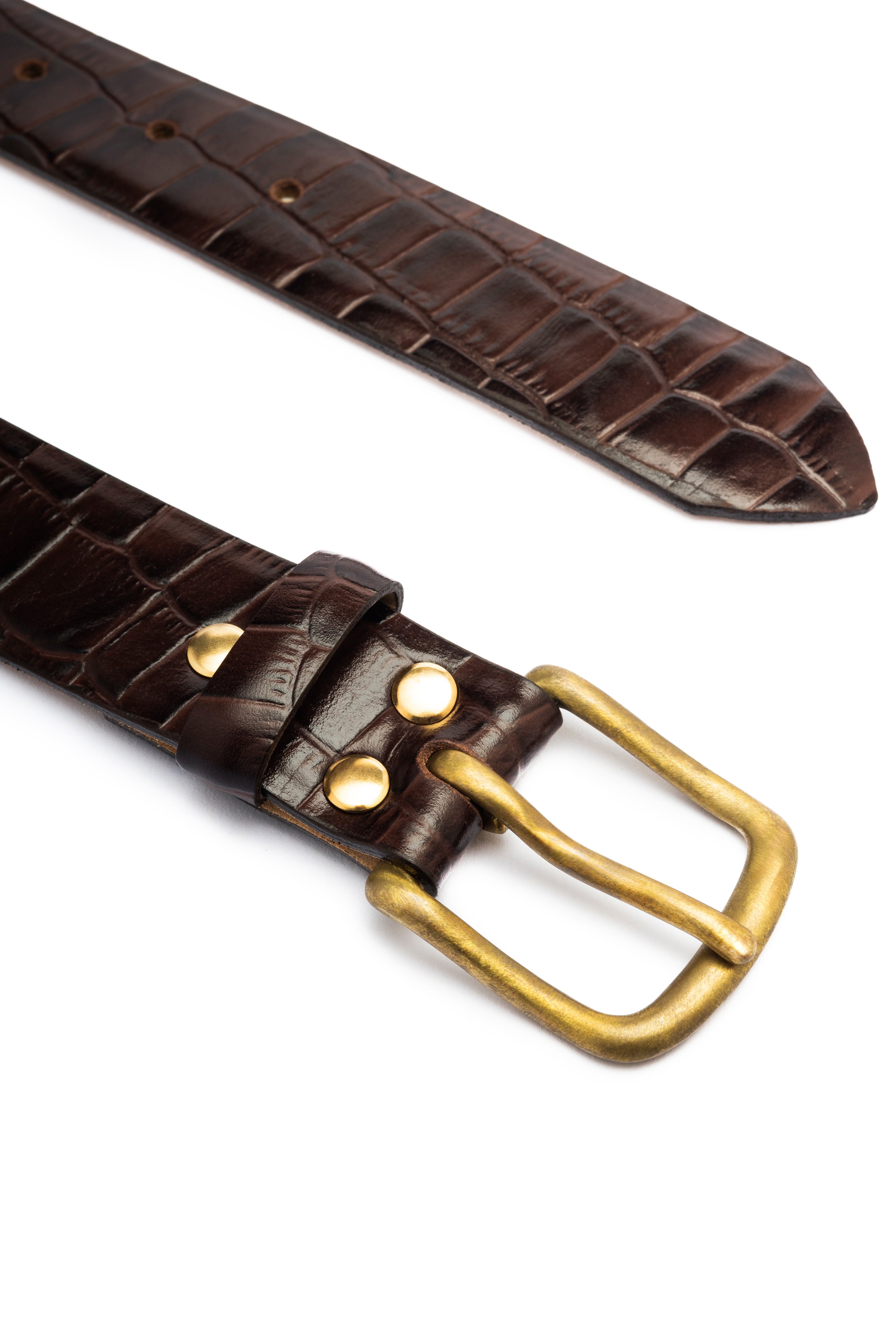 Unisex Belt — 100% Croc-Textured Leather