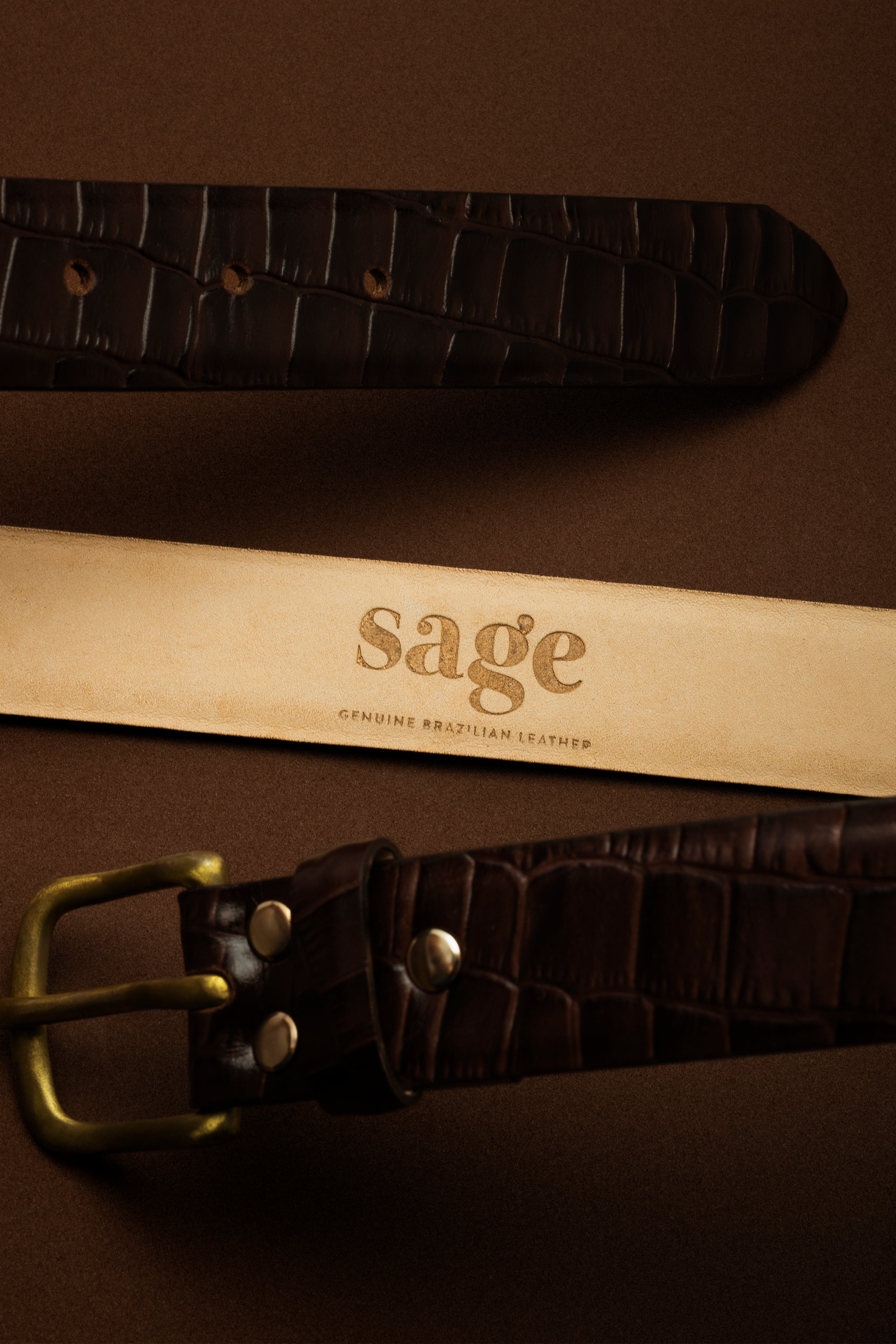 Unisex Belt — 100% Croc-Textured Leather