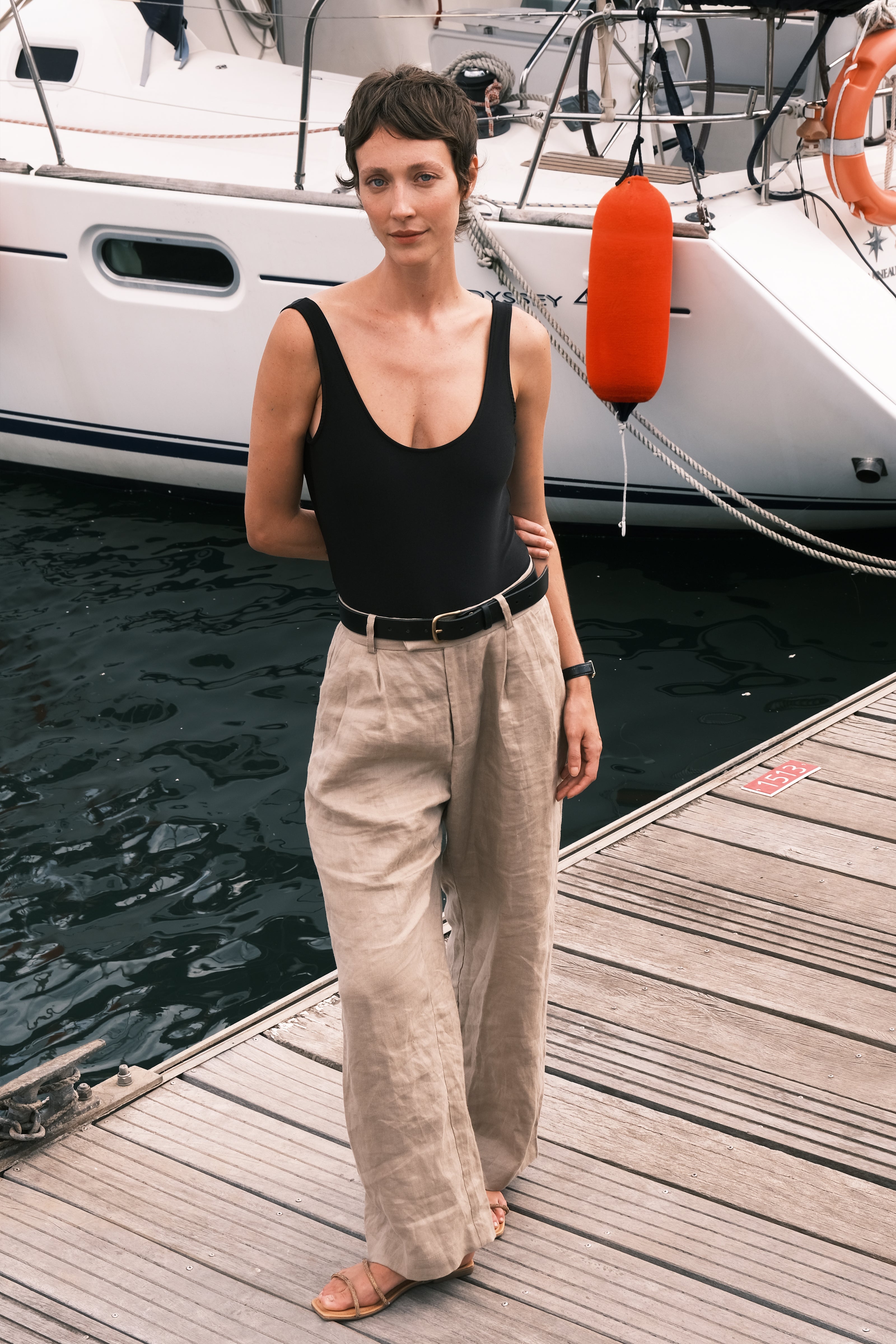 Tailored Trousers — 100% Belgian Linen, Beige