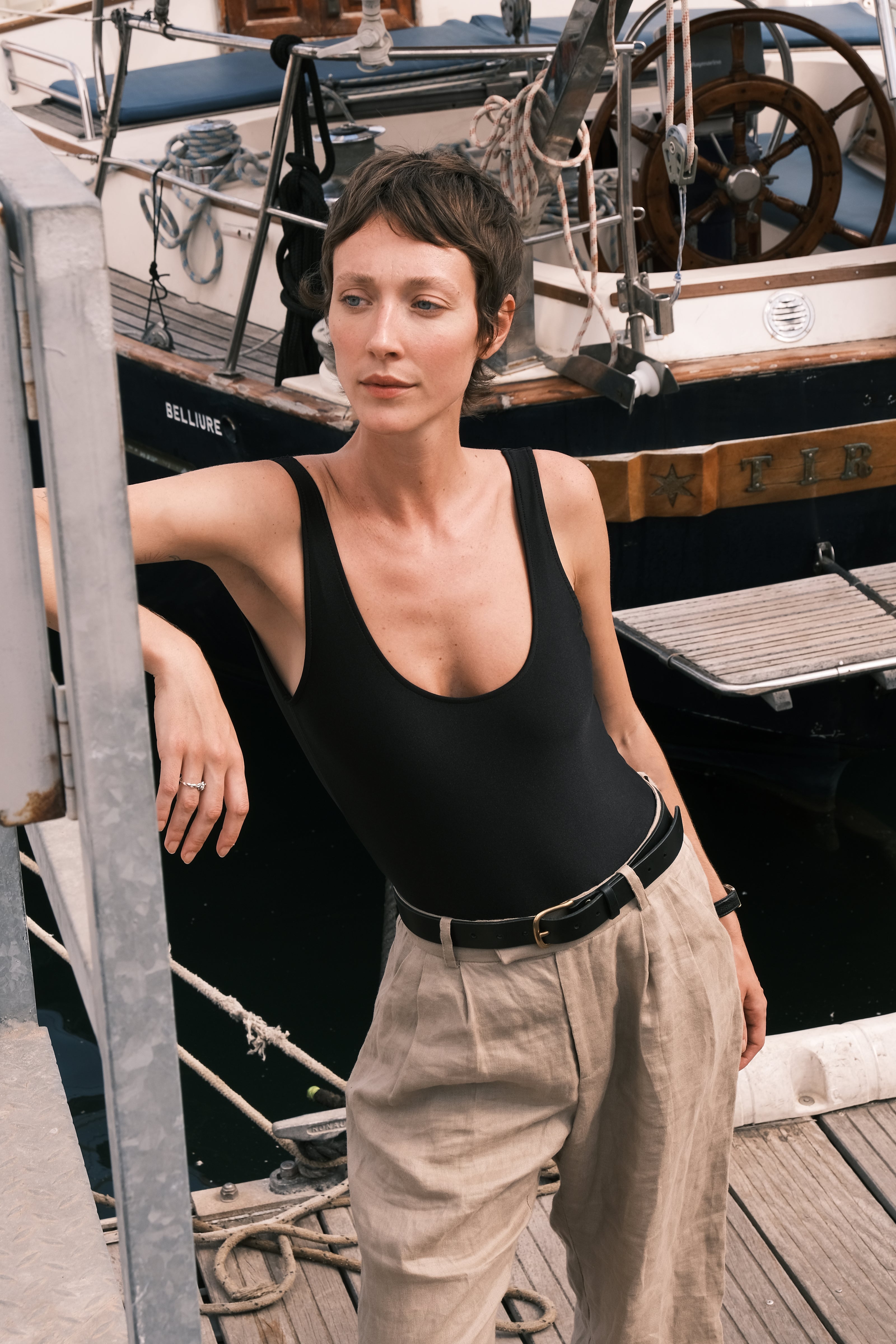 Tailored Trousers — 100% Belgian Linen, Beige