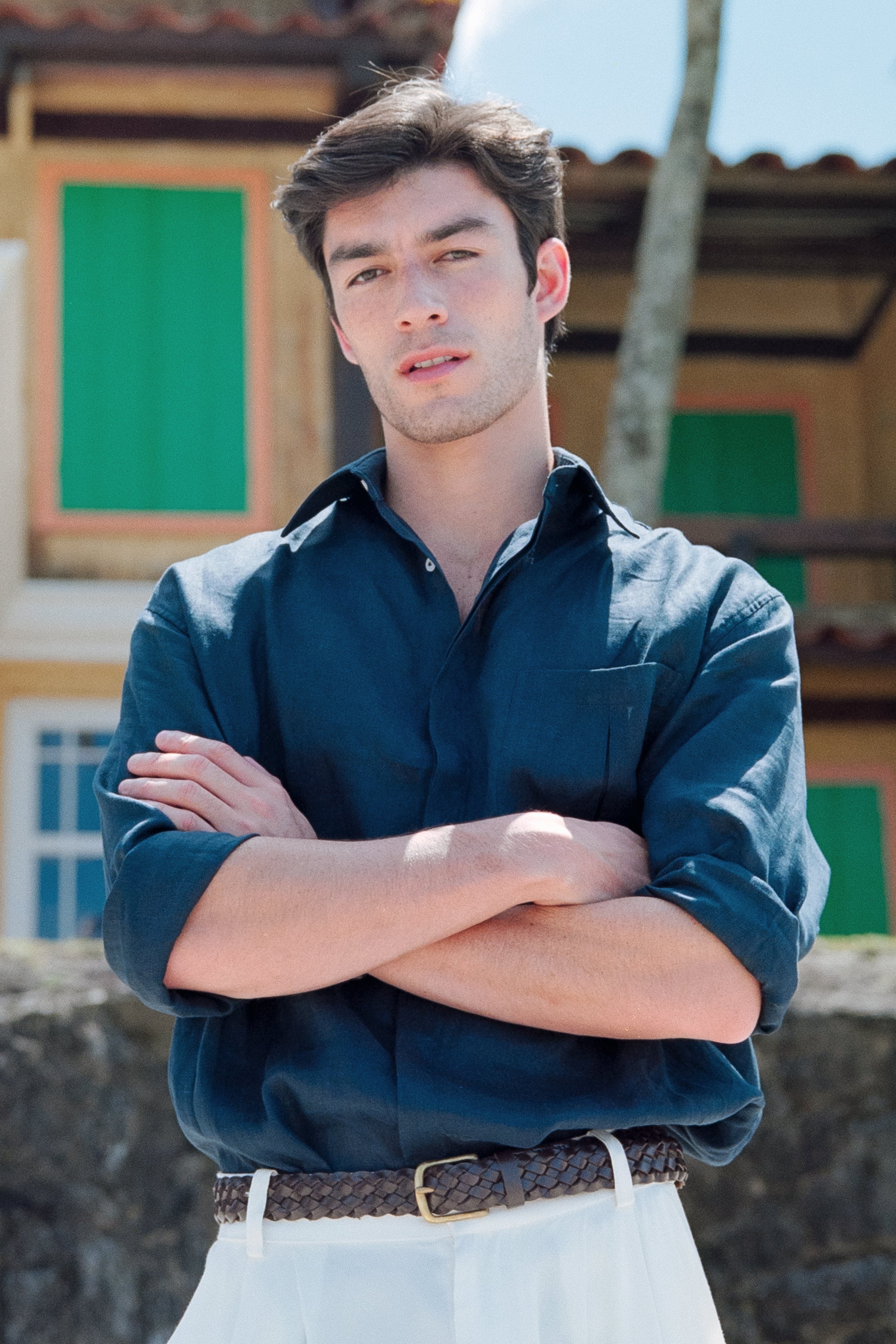 Thomaz Shirt — 100% Linen, Navy