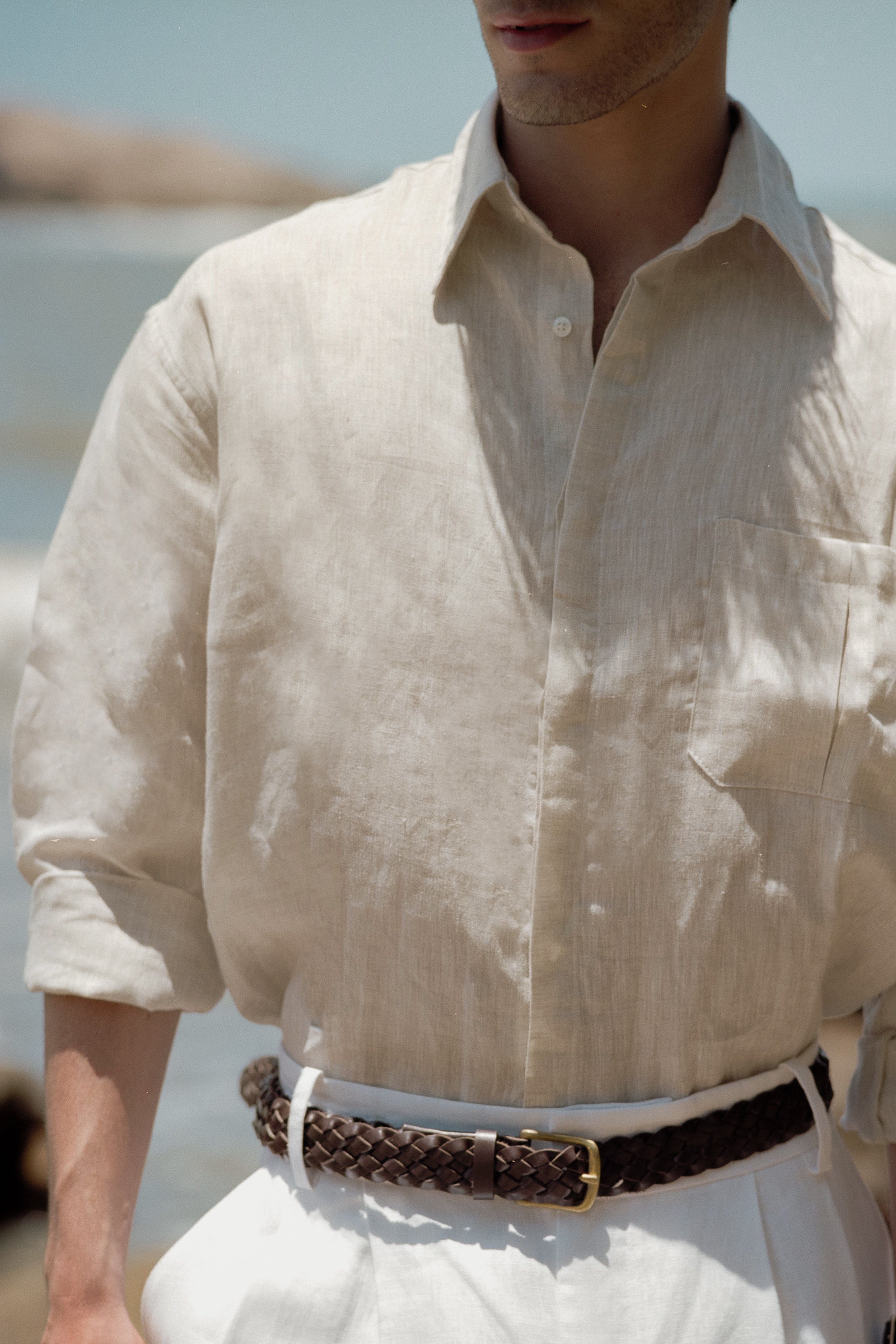Thomaz Shirt — 100% Belgian Linen, Natural