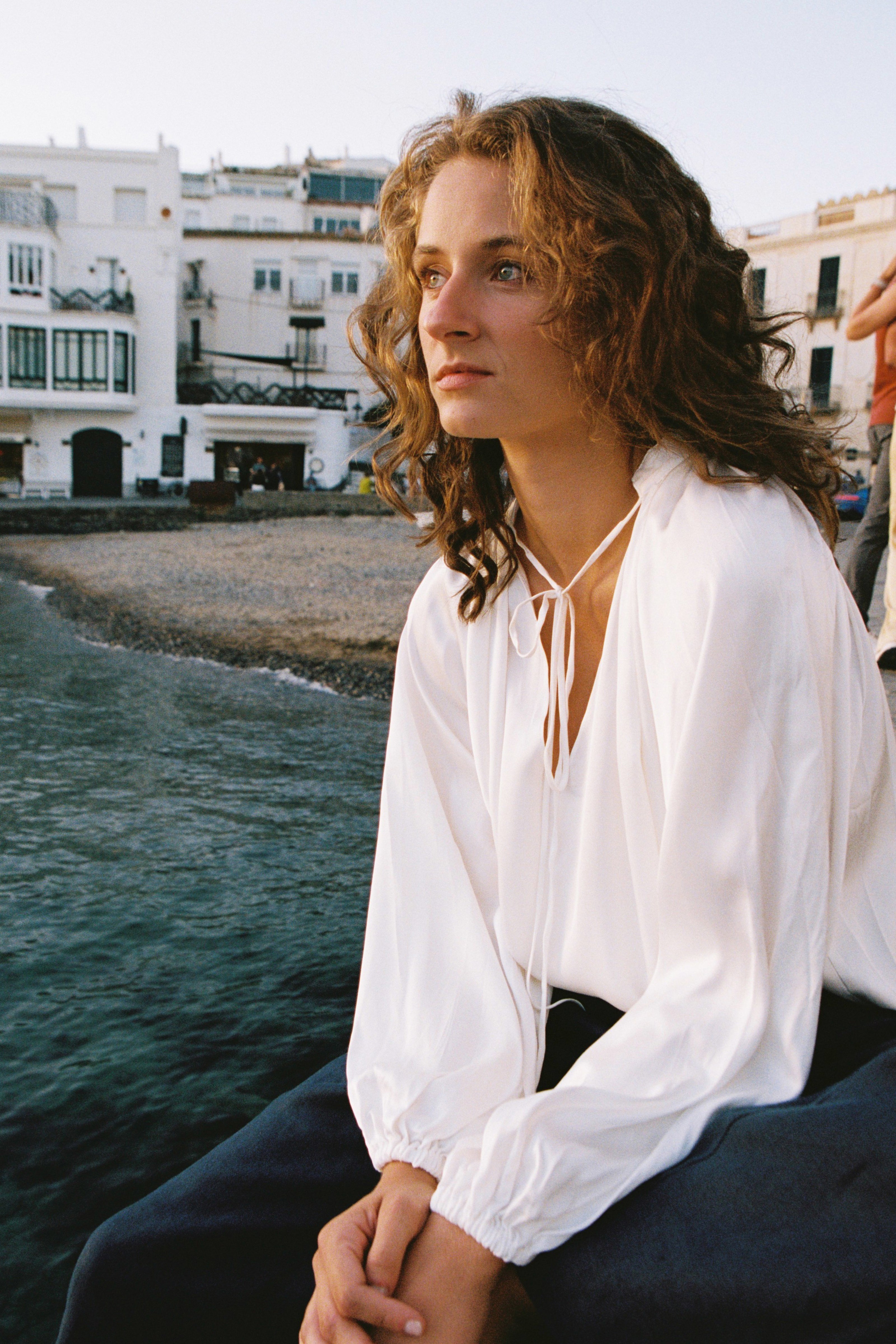 Fluid Satin Viscose Blouse — White