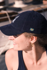 Embroidered Sailboat Cap — Navy