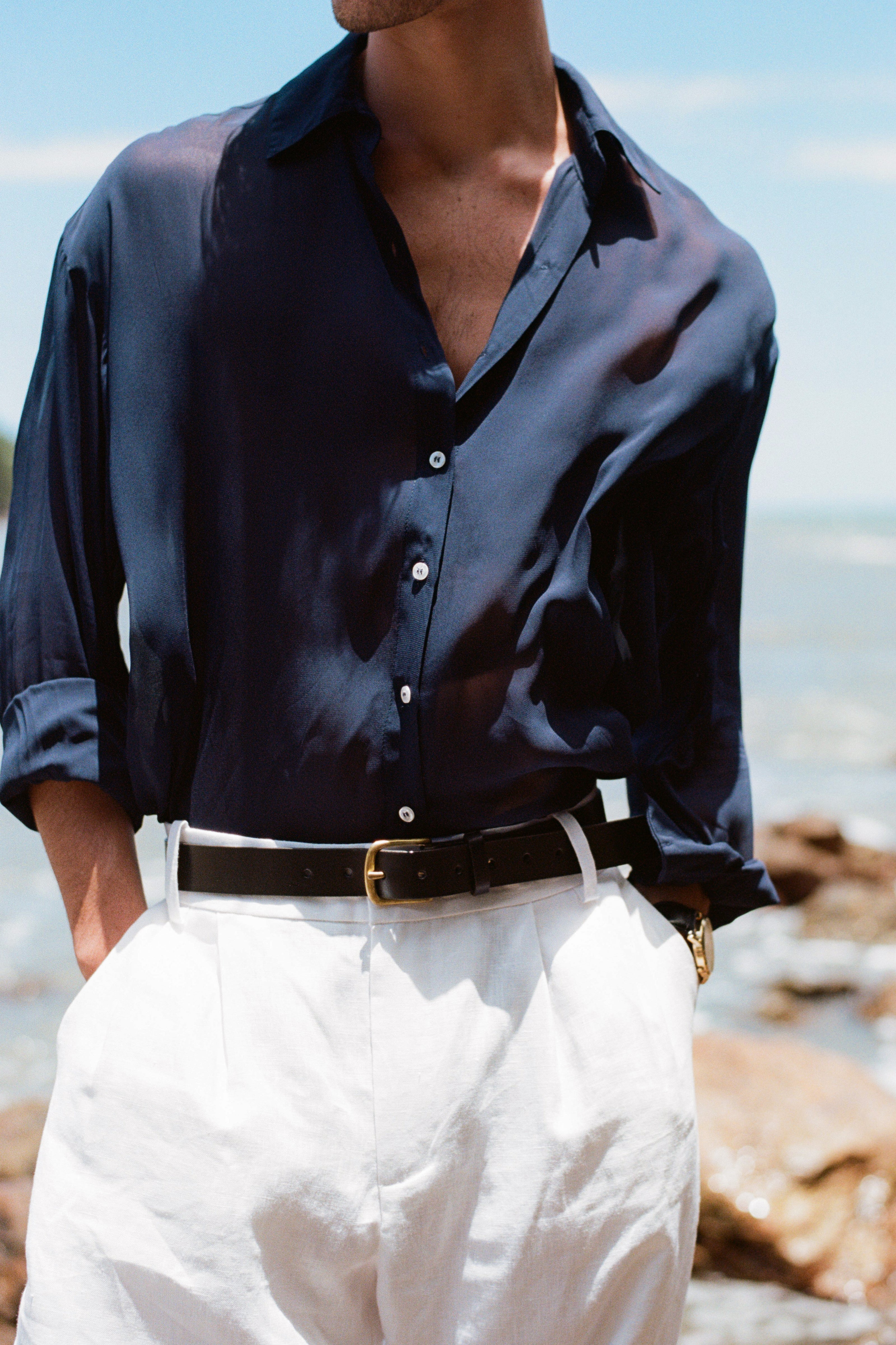 Fluid Shirt — Navy