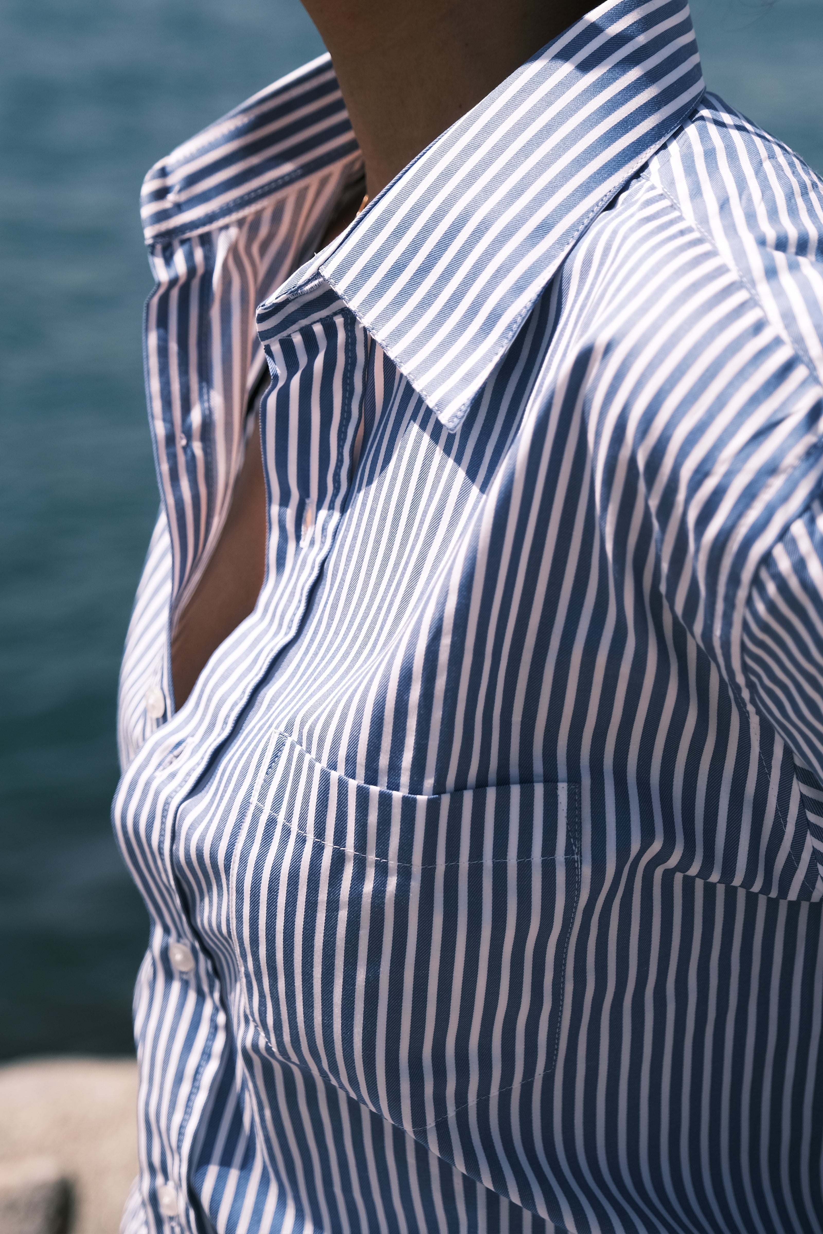 Pima Cotton Shirt — Blue Stripes