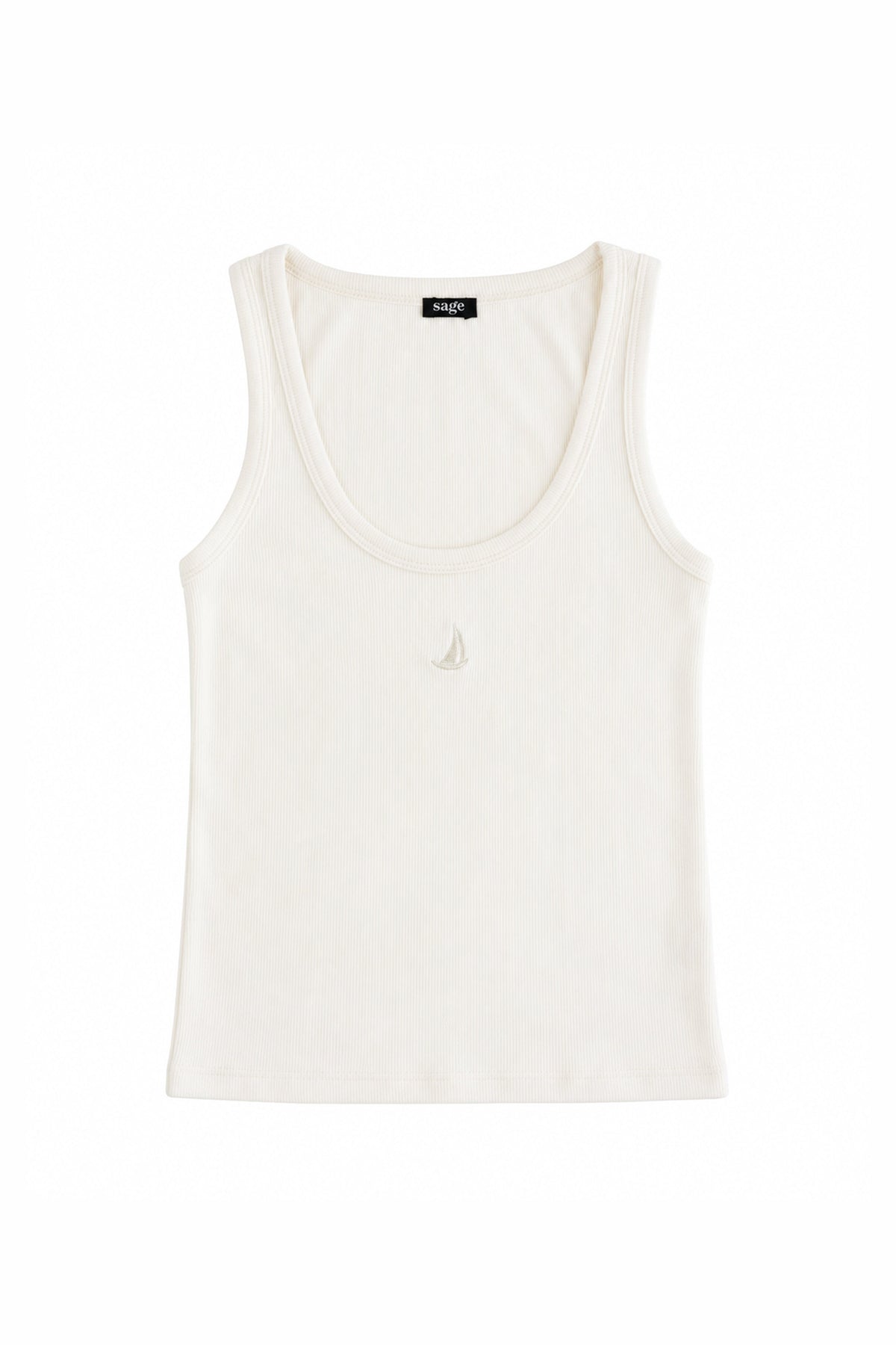 Ribbed Cotton Tank — Off-White