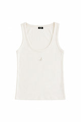 Ribbed Cotton Tank — Off-White